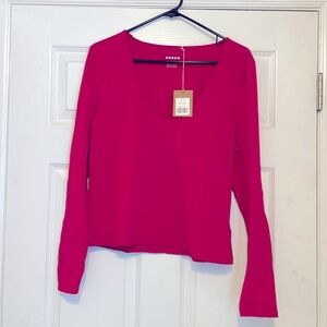 NWT Boden long sleeve fuchsia top.